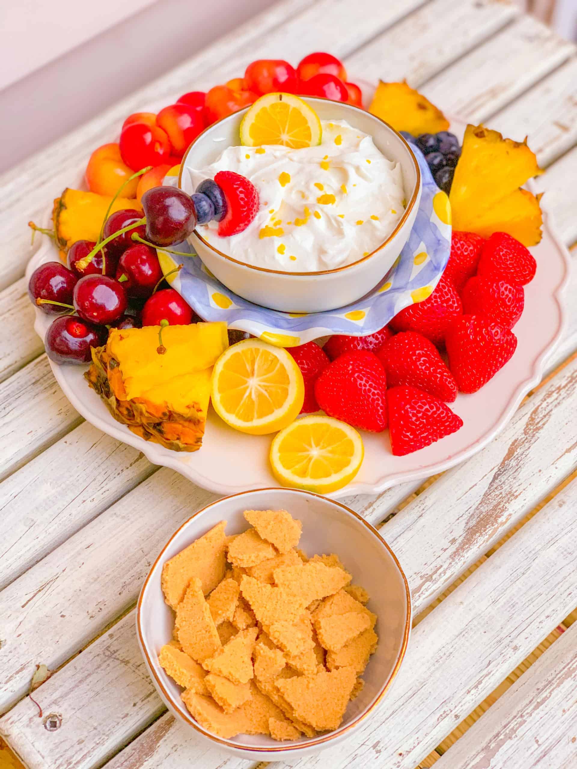 Lemon Fruit Dip With Cream Cheese Easy Recipe by The Soul Food Pot