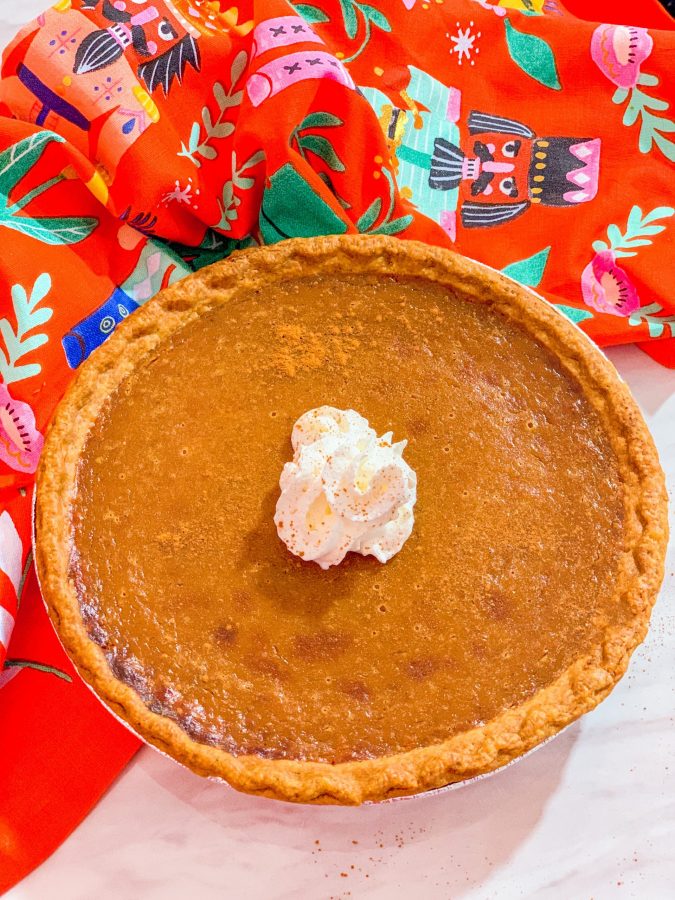 sweet potato pie with whipped cream