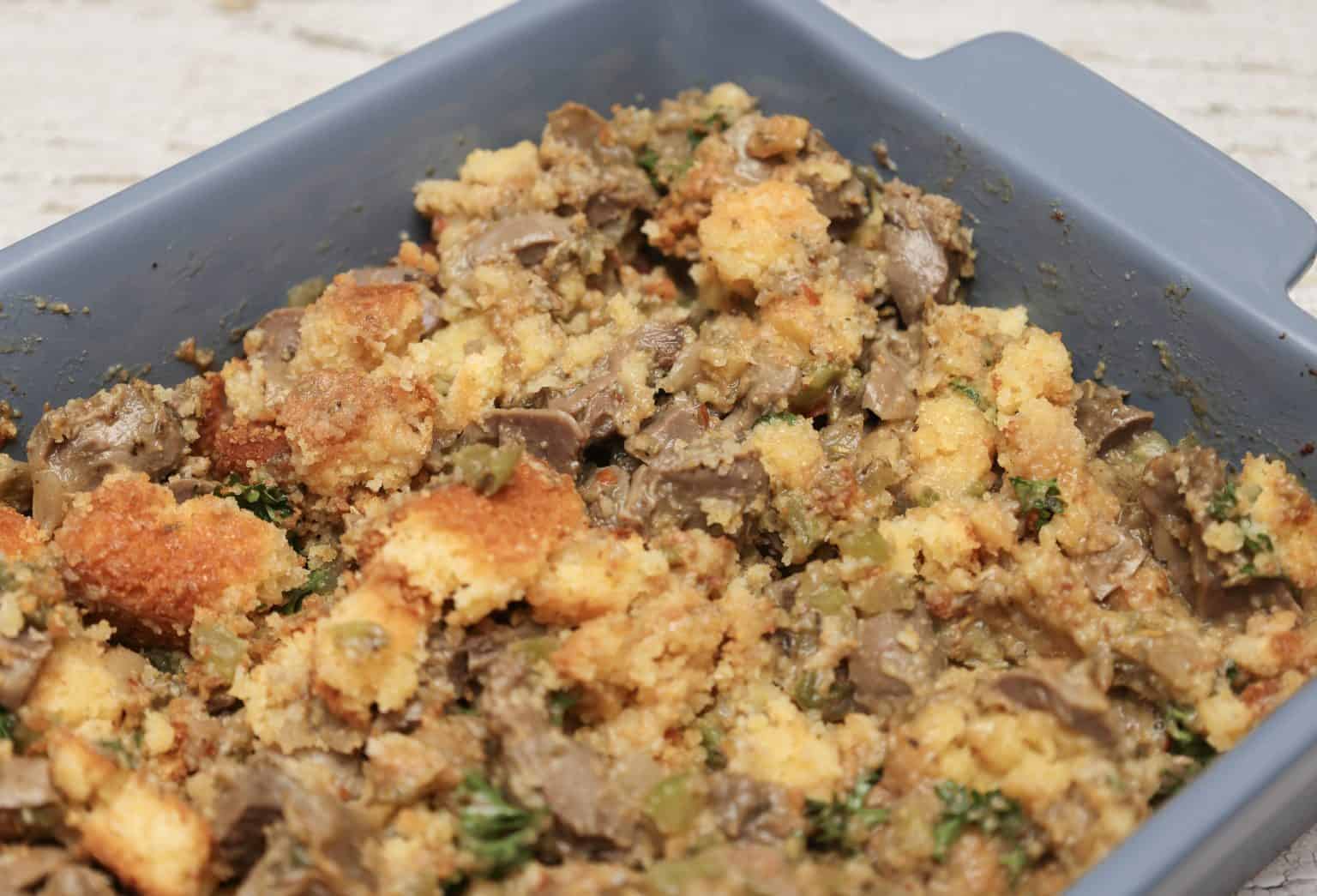 Southern Cornbread Dressing With Gizzards The Soul Food Pot