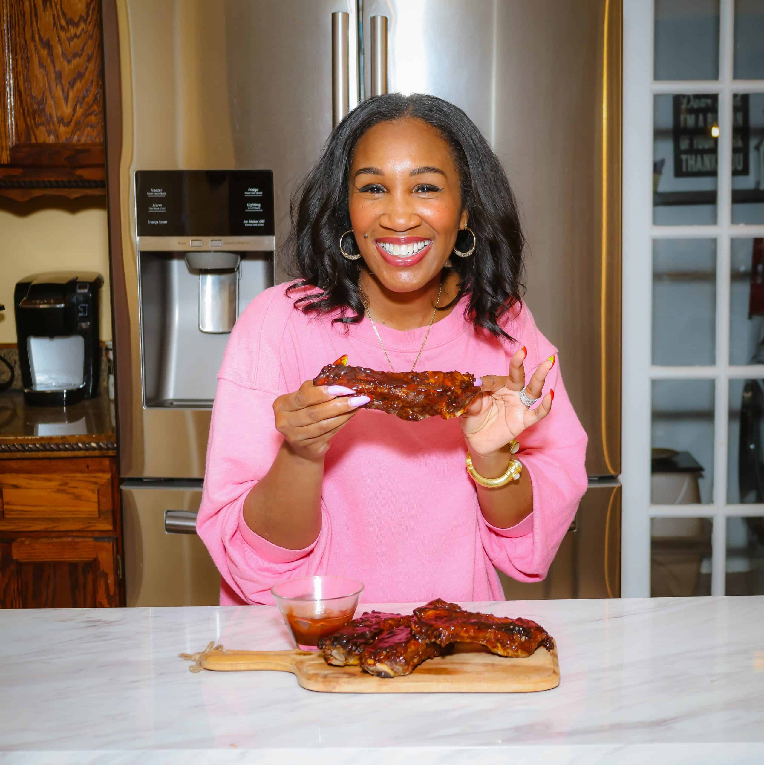 Shaunda Necole, after making The Soul Food Pot African American Soul Food BBQ Ribs for Memorial Day