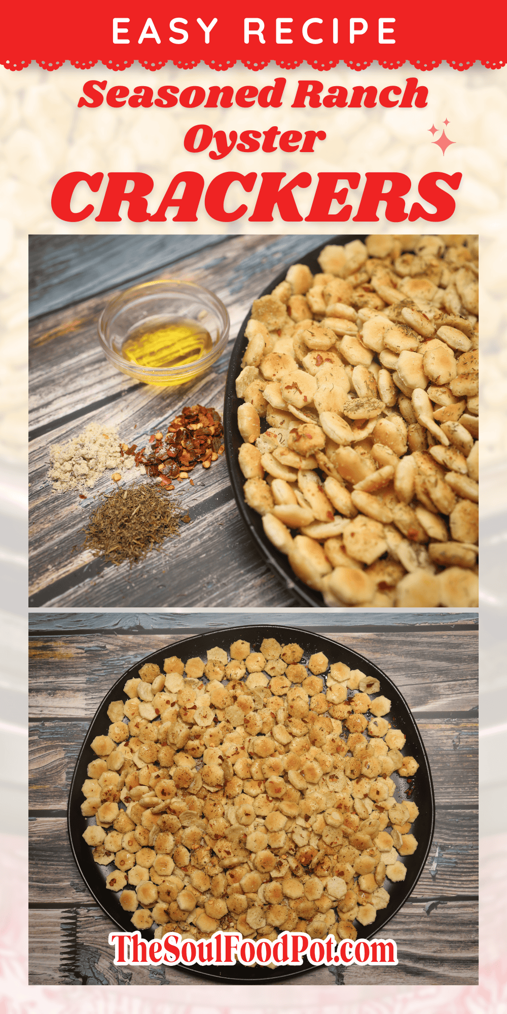 Easy seasoned ranch oyster crackers recipe