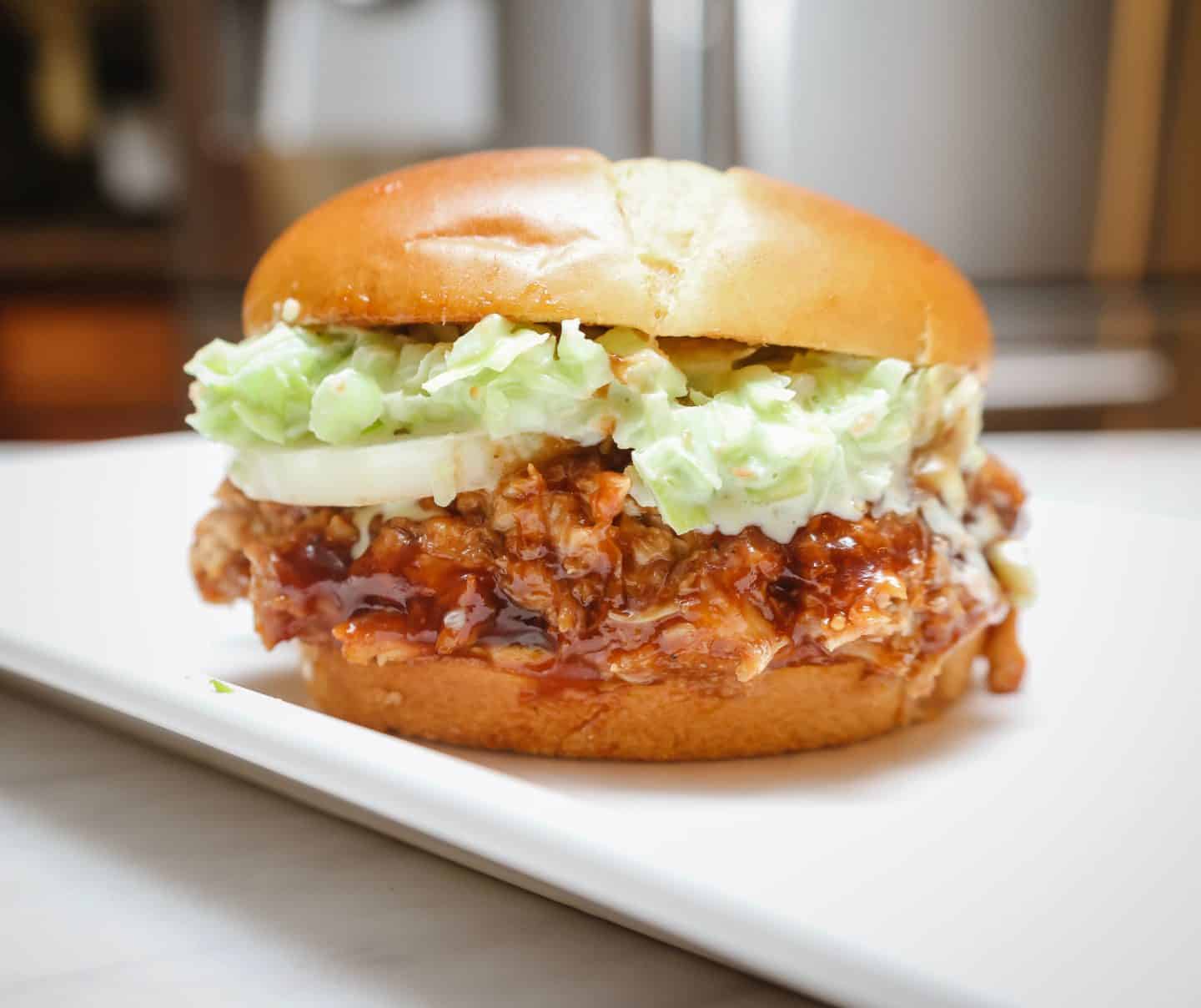 Southern Soul Food Pulled BBQ Chicken Sandwich