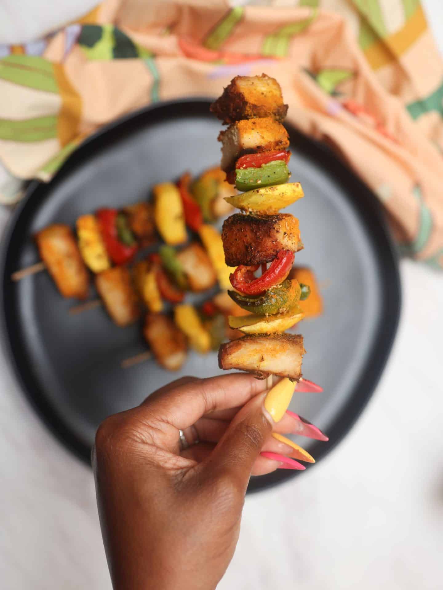 Sweet and spicy curry chicken kabobs