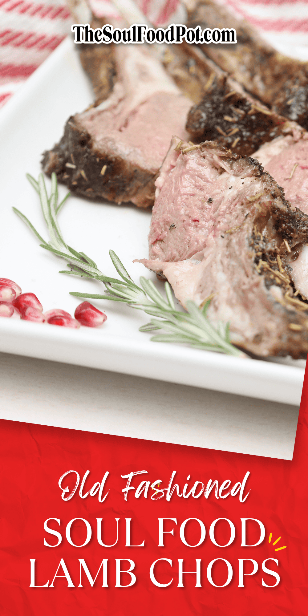 Soul food old-fashioned pan seared lamb chops