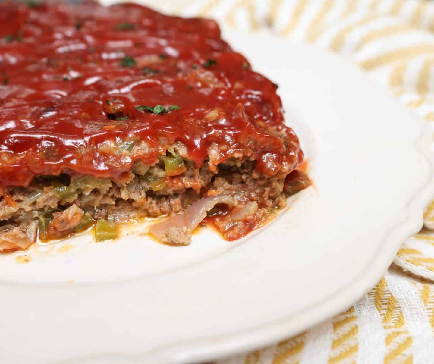 Close-up cut meatloaf