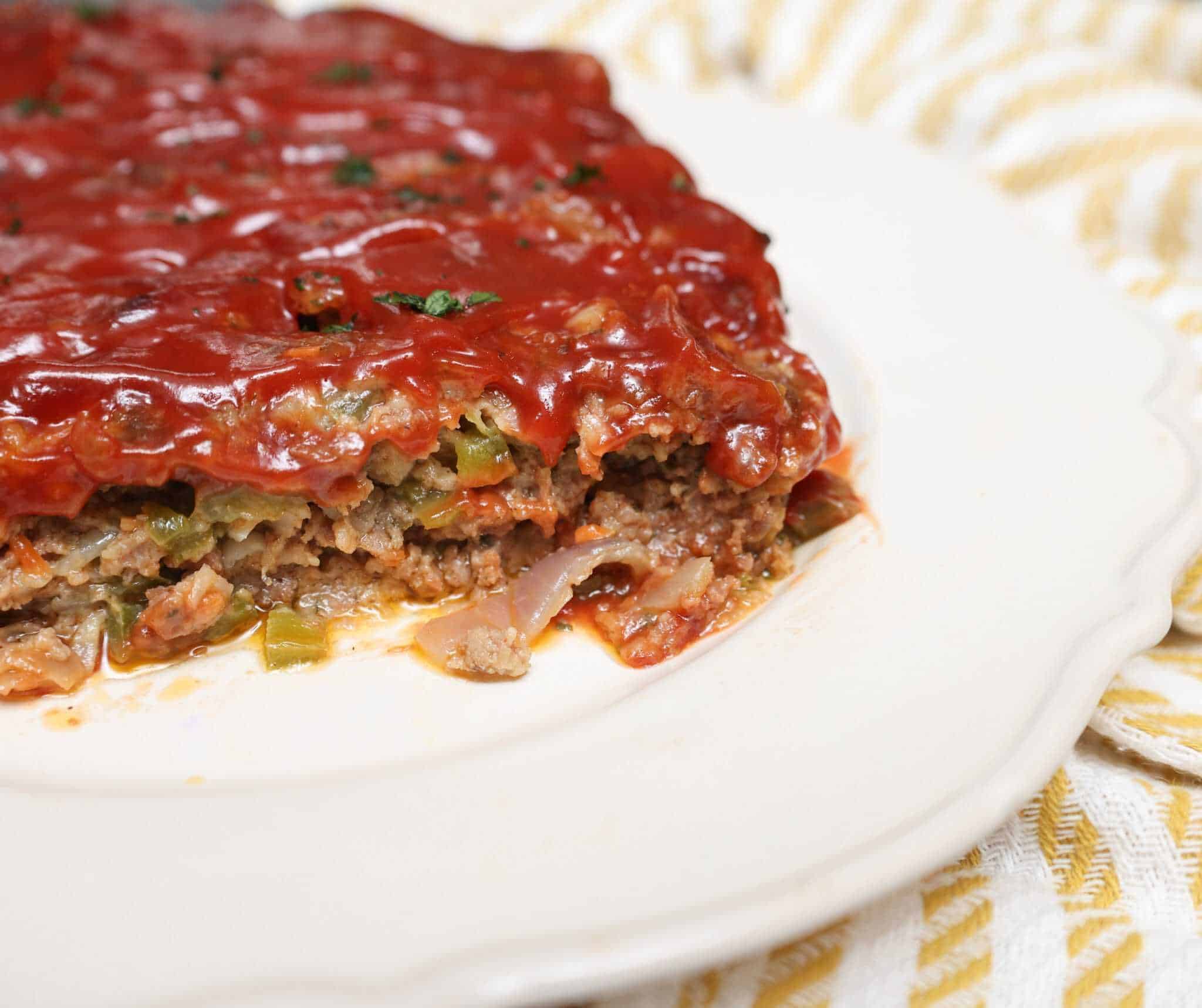 Close-up cut meatloaf