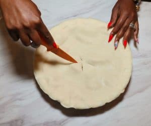 Cutting steam vents in pie crust