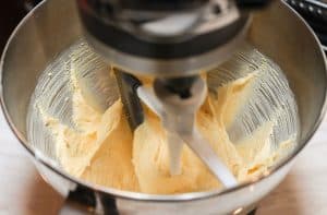 Cornbread batter in stand mixer