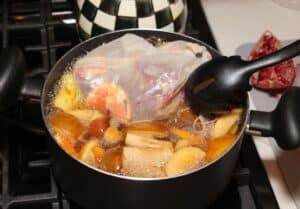 Stirring the roasting base