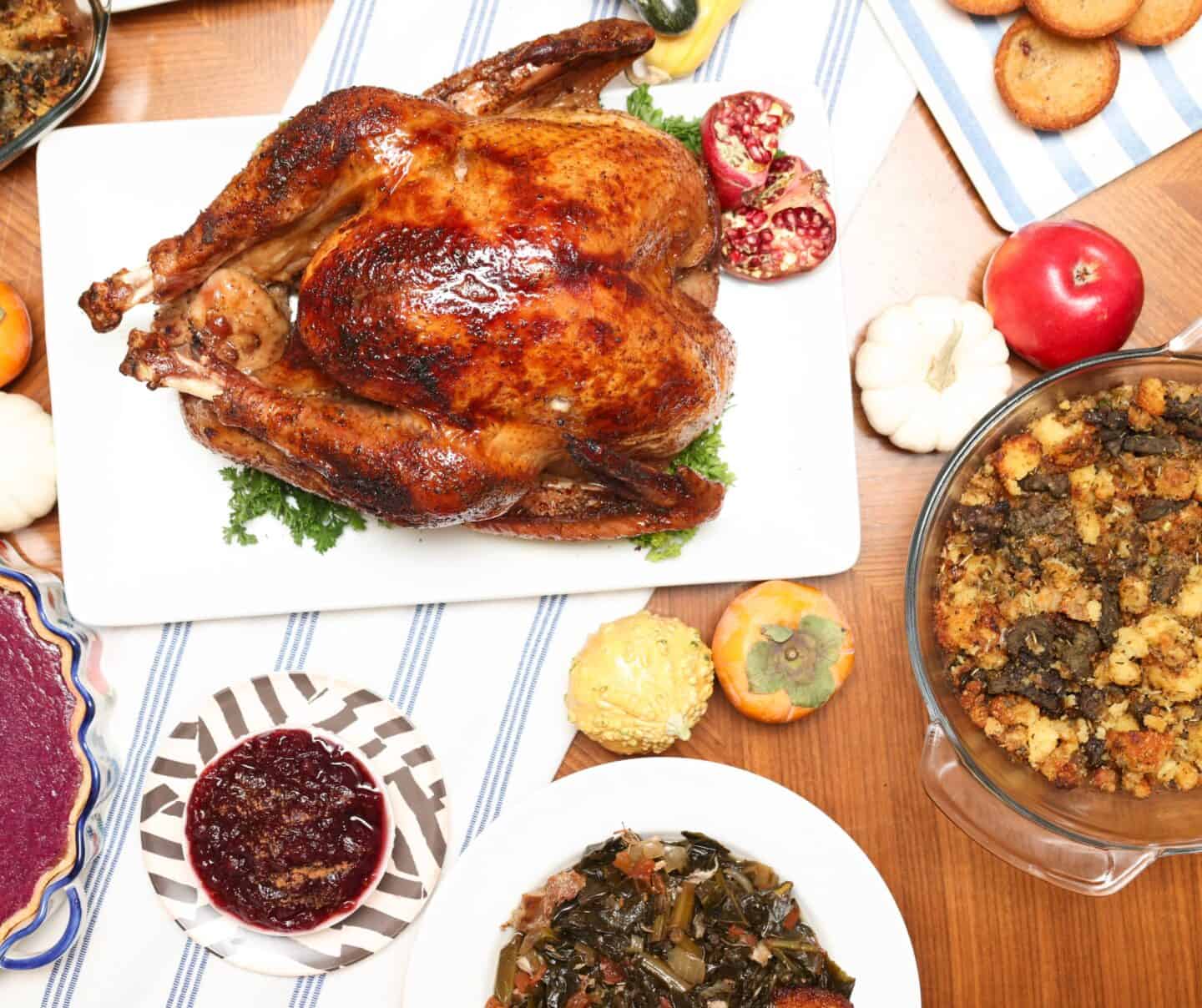 Thanksgiving table spread